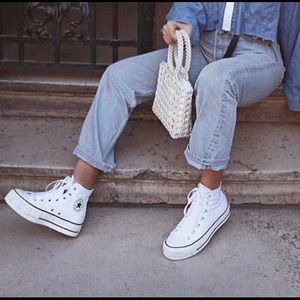 Converse Shoes - White Hi-Top Converse Sneakers Converse Shoes - White Hi-Top Converse Sneakers